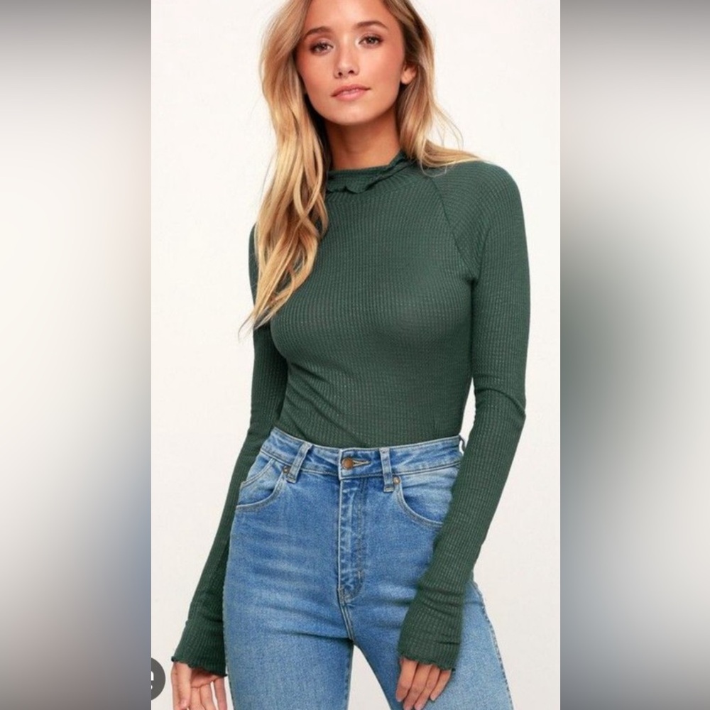 Free People Make It Easy Thermal Top XS Teal color